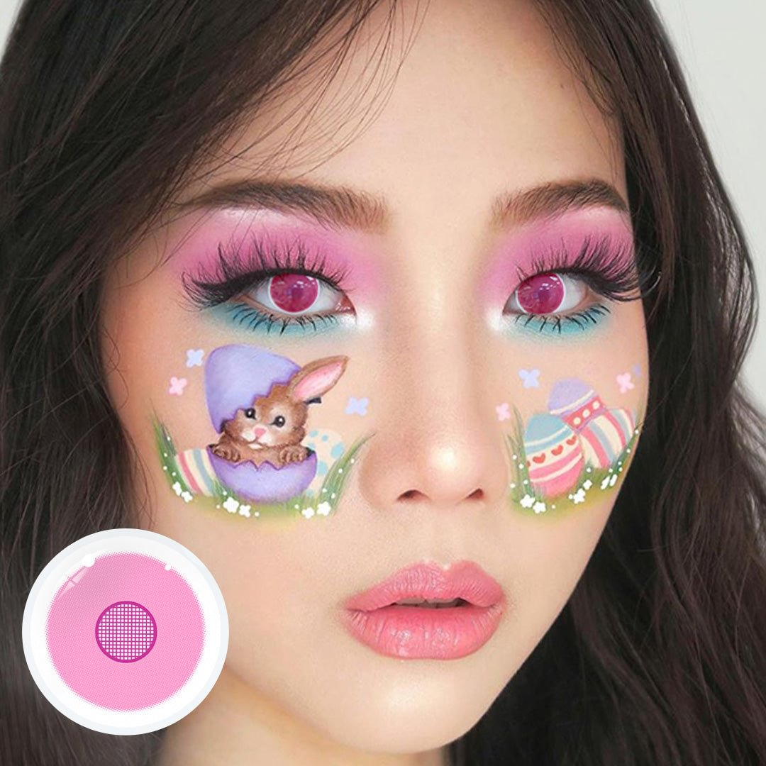 Cosplay Rose Bloom Pink Coloured Contact Lenses