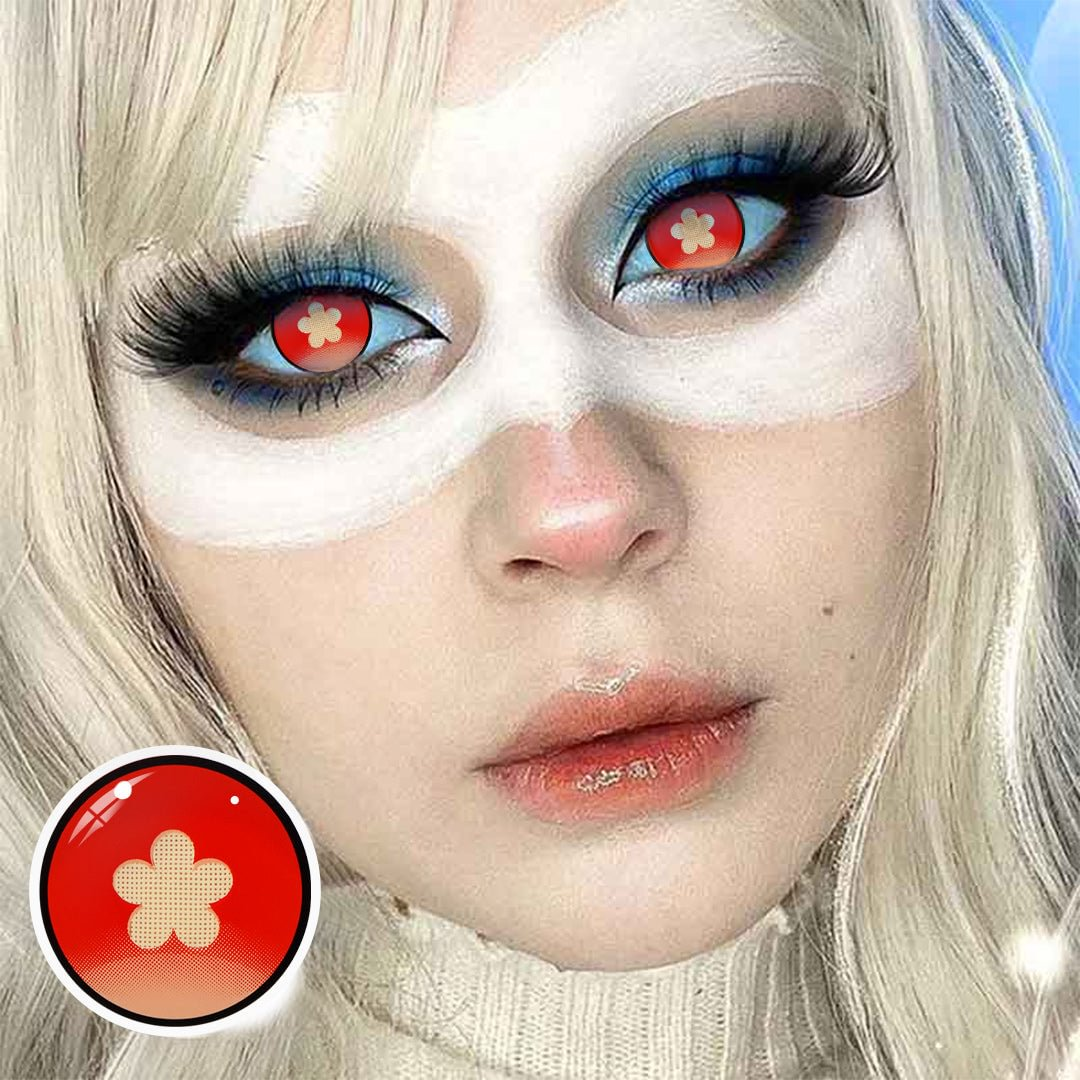 Cosplay Hutao Red Coloured Contact Lenses