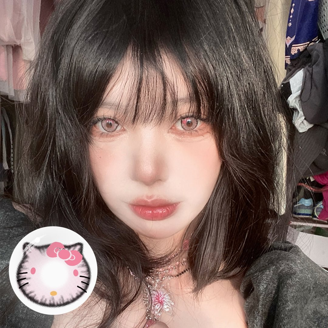 Cosplay Sweet Kitty Pink Coloured Contact Lenses