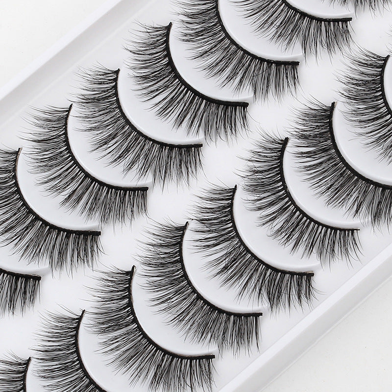 3D European and American Cat Eye 10 Piece Mink Hair Eyelashes