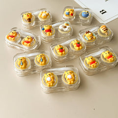 Cute Little Yellow Bear Colored Contact Lens Case