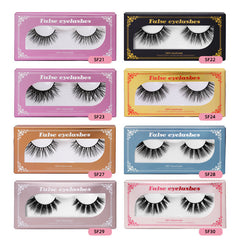 New One-Pair Package  Natural Long Piece Mink Hair Eyelashes