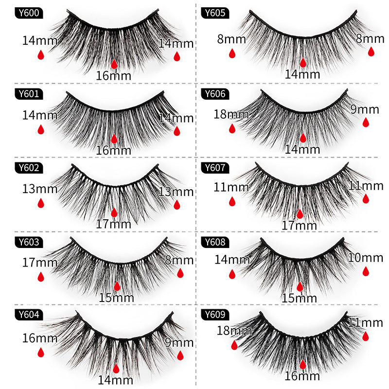 3D European and American Cat Eye 10 Piece Mink Hair Eyelashes