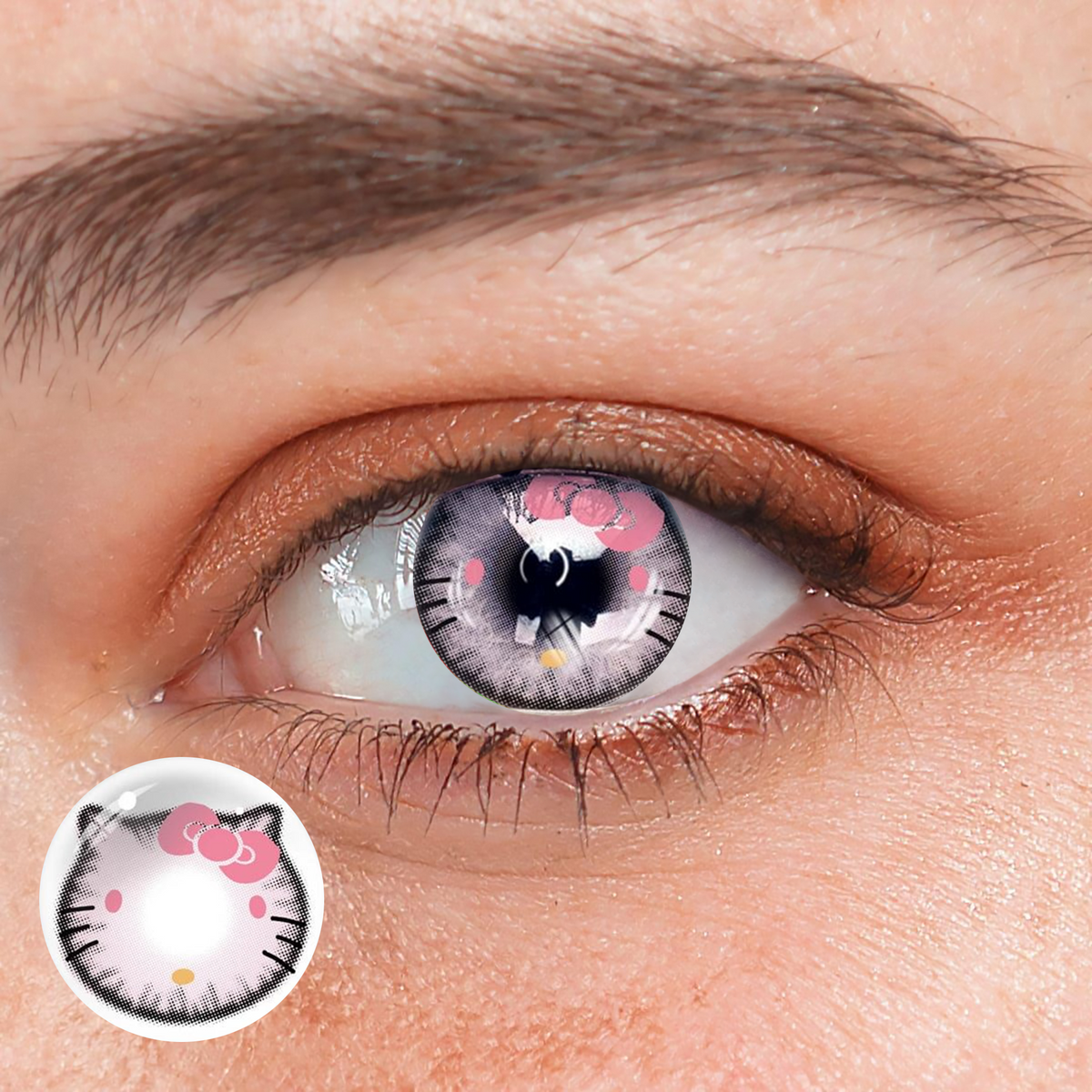 Cosplay Sweet Kitty Pink Coloured Contact Lenses