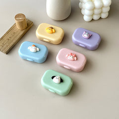 Small Portable Puppy Colored Contact Lens Case