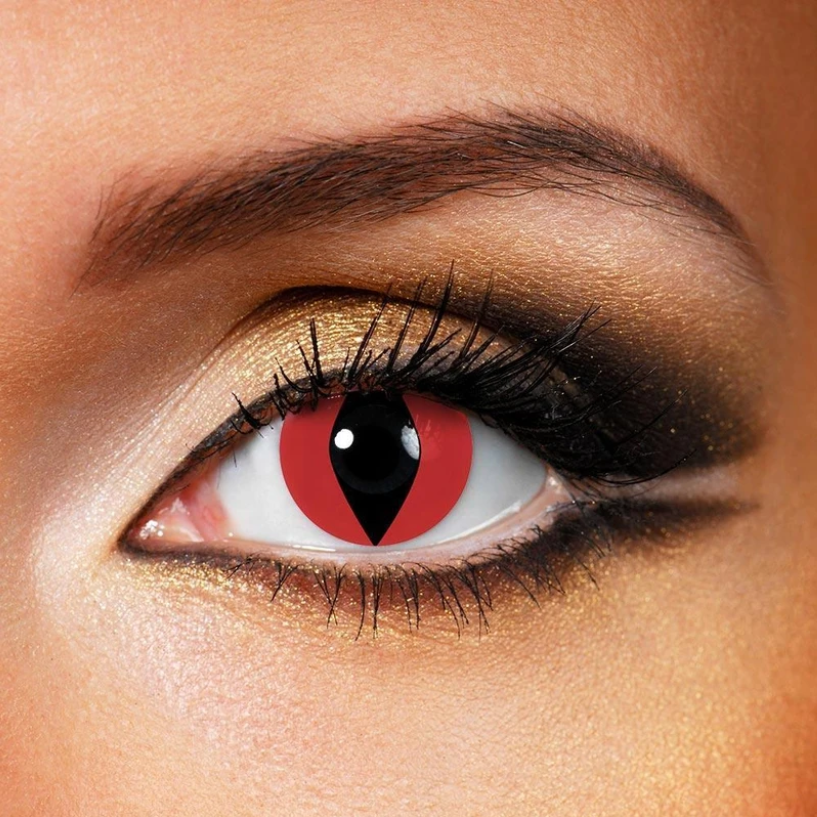 Cosplay Cat Eyes Red Coloured Contact Lenses