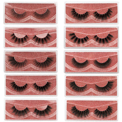 3D  Red Card Model Mix  10 Piece  Mink Hair Eyelashes