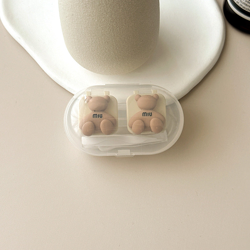 Simple Bear Colored Contact Lens Case