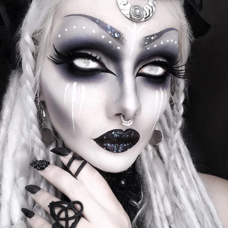 Halloween White Mesh Coloured Contact Lenses