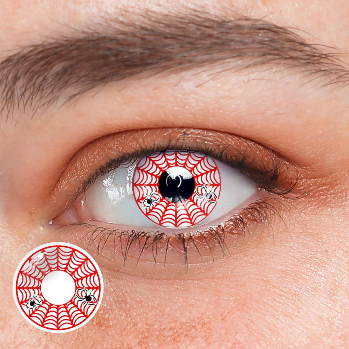 Halloween Spider Web Red Contact Lenses