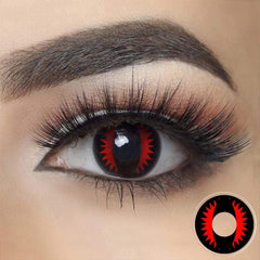 Cosplay Cat Eye Lash Red Coloured Contact Lenses