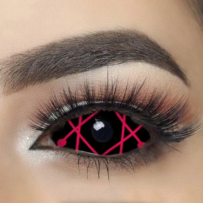 Halloween 22mm Red Star Trails Sclera Coloured Contact Lenses