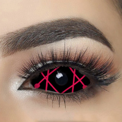 Halloween 22mm Red Star Trails Sclera Coloured Contact Lenses