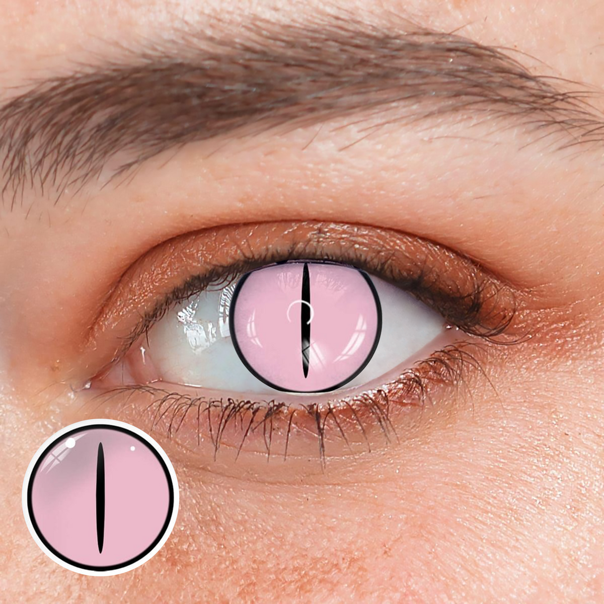 Cosplay KamadoNezuko Pink Coloured Contact Lenses