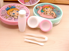 Cute Girl Multicolor Colored Contact Lens Case