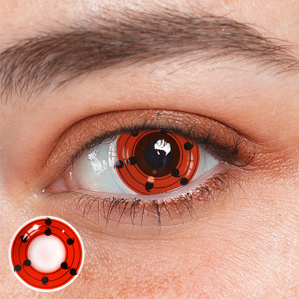 Cosplay NARUTO Innegan Red Prescription Coloured Contact Lenses