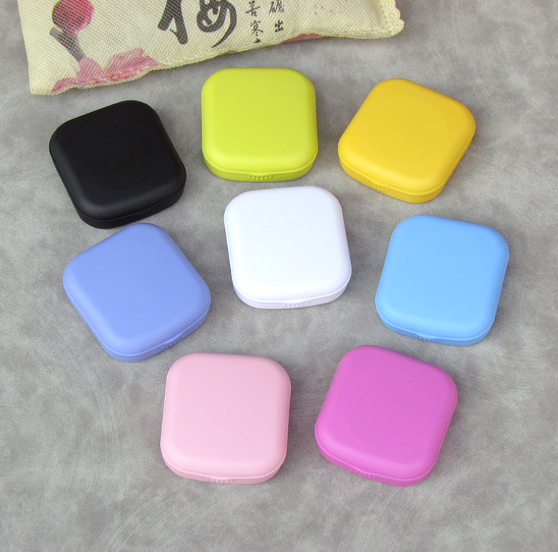 Lovely square portable Multicolor Colored Contact Lens Case