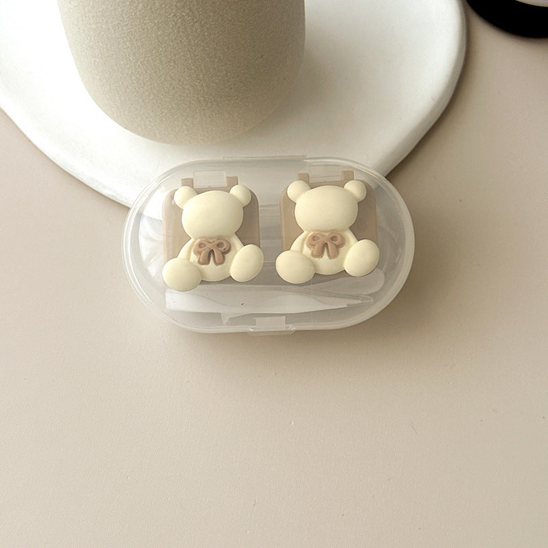 Simple Bear Colored Contact Lens Case