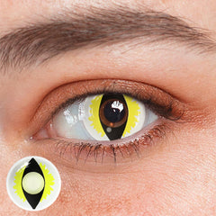 Cosplay Cat Eye Lash Yellow Coloured Contact Lenses