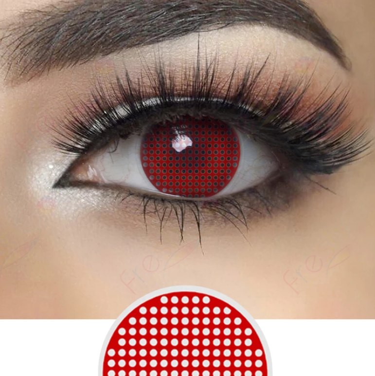 Halloween Red Mesh Coloured Contact Lenses