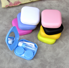 Lovely square portable Multicolor Colored Contact Lens Case