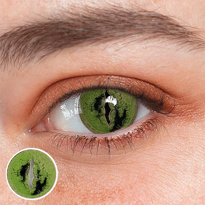 Cosplay Giant Crocodile Green Coloured Contact Lenses