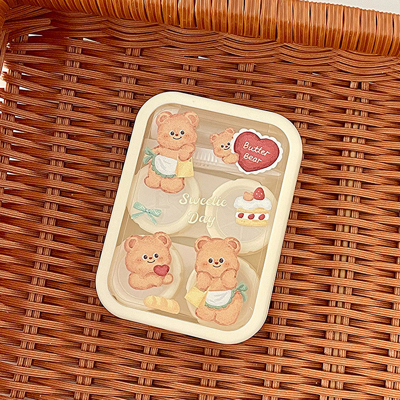 Cute Butter Bear Colored Contact Lens Case