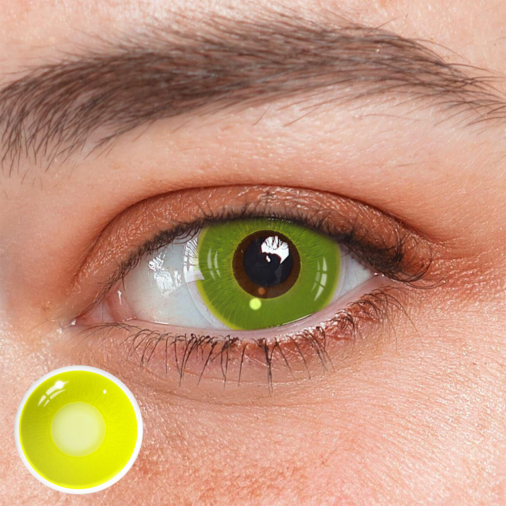 Cosplay Circle Line Yellow Coloured Contact Lenses