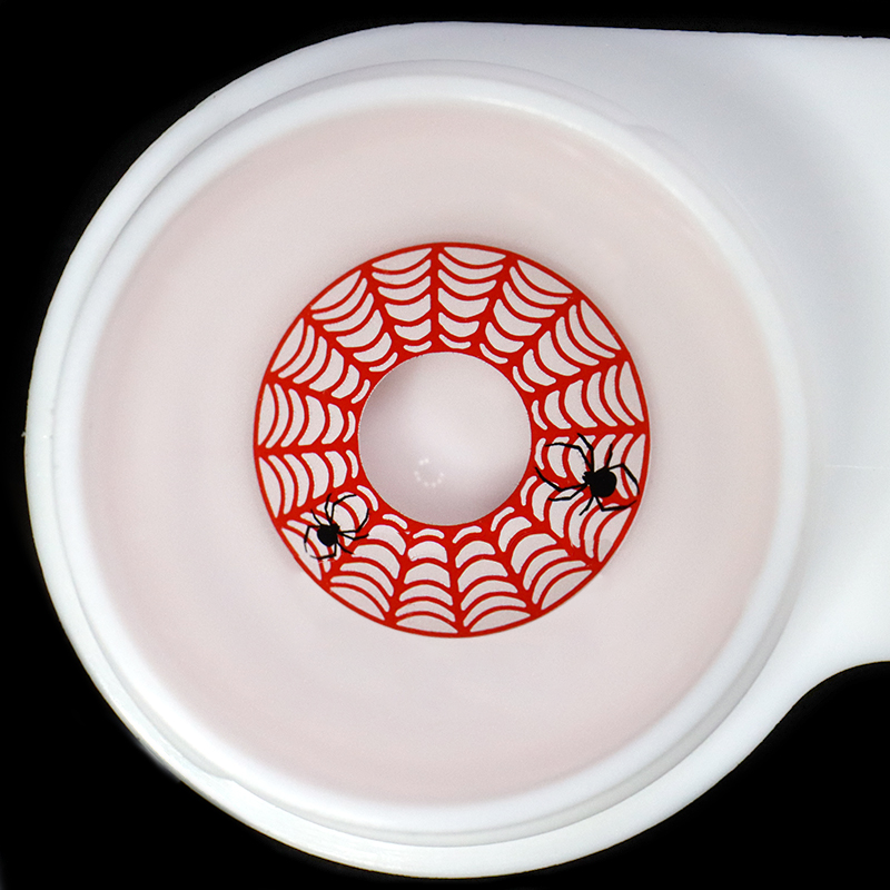 Halloween Spider Web Red Contact Lenses