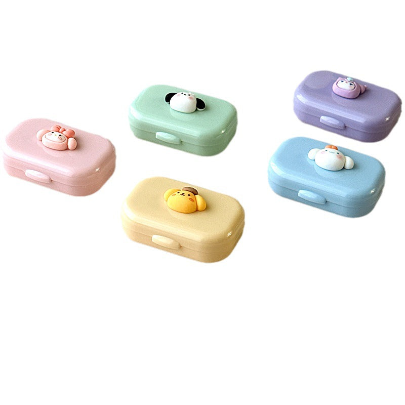 Small Portable Puppy Colored Contact Lens Case