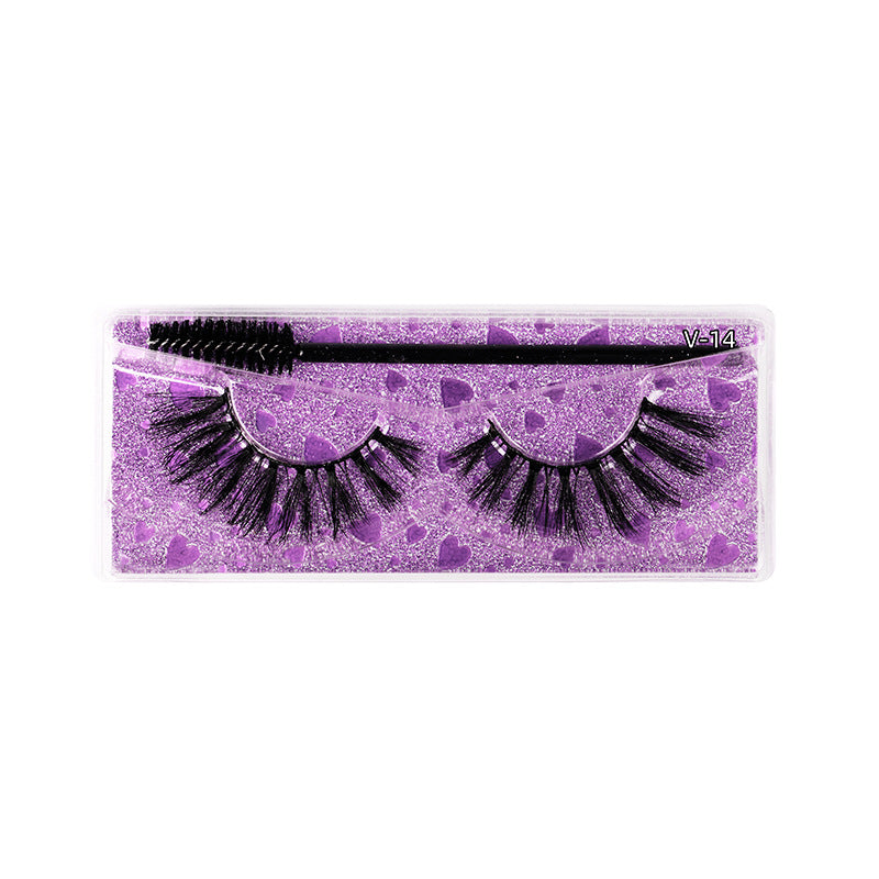 3D Thick False Eyelashes 1 Pair V Series Piece Mink Hair Eyelashes