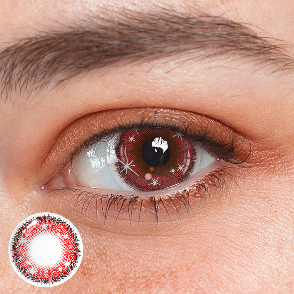 Cosplay Star Eyes Red Coloured Contact Lenses