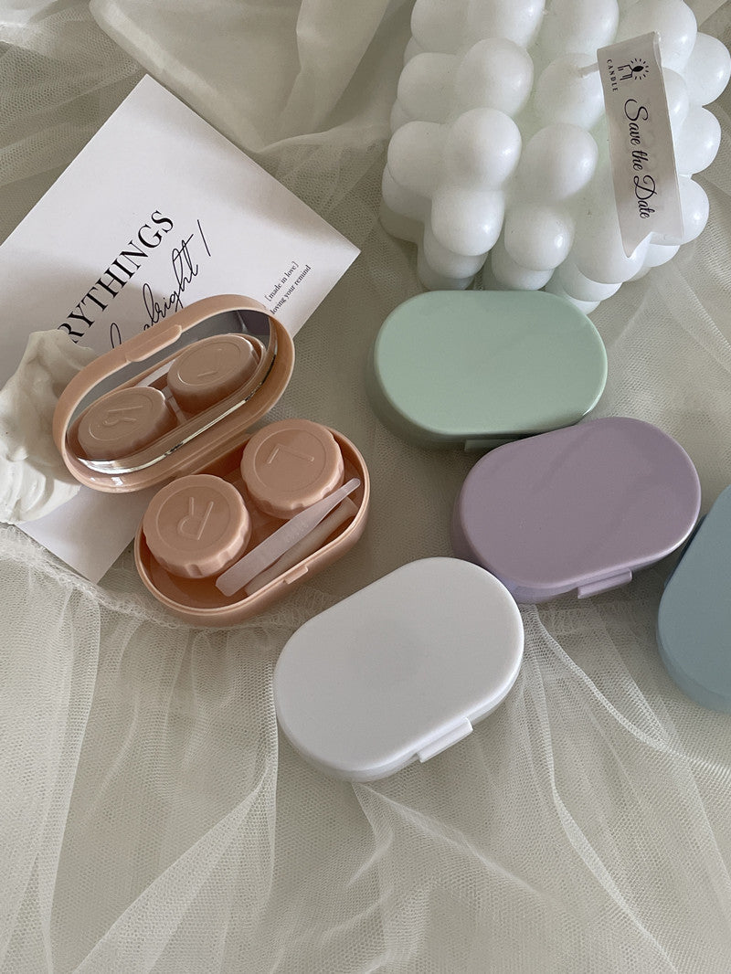 Cream Colored Contact Lens Case