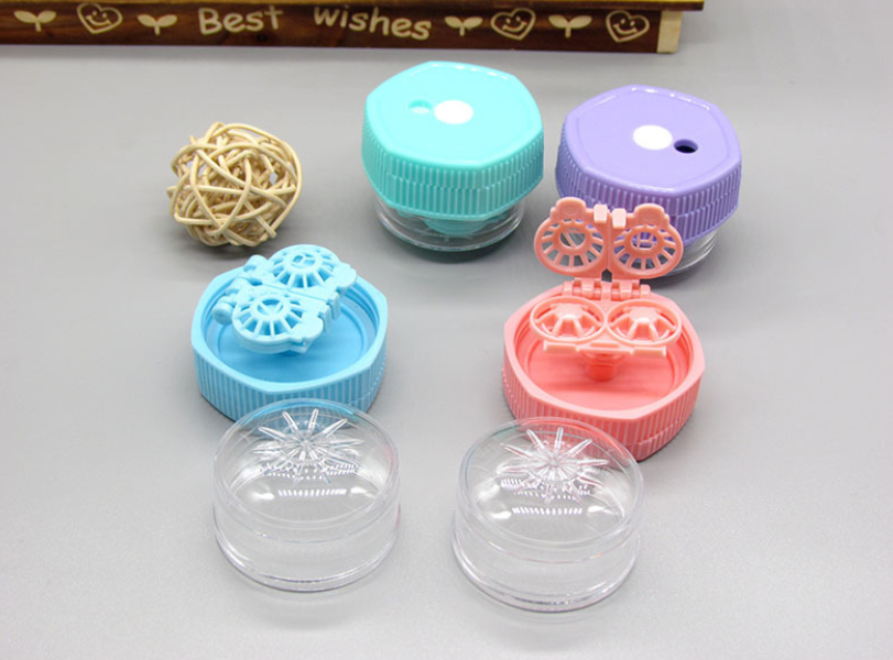 Manual rotary cleaning Multicolor Colored Contact Lens Case