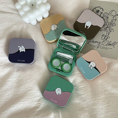 Cute Cartoon Design Colored Contact Lens Case