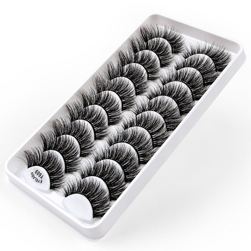 3D European and American Cat Eye 10 Piece Mink Hair Eyelashes