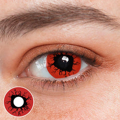 Halloween Scary Blood Eyes Red Coloured Contact Lenses