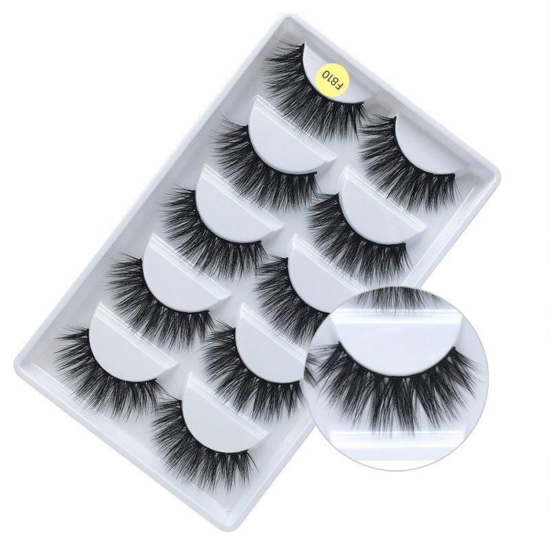 False Eyelashes Natural Thick 5 Pairs Mixed EyelashesPiece Mink Hair Eyelashes