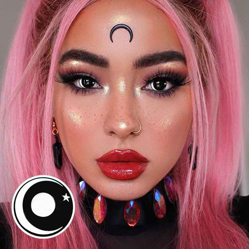 Halloween Moon star-White Contact Lenses