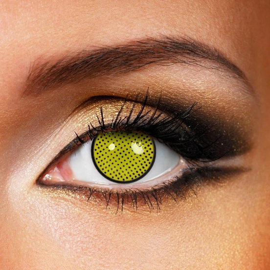 Cosplay Yellow mesh Coloured Contact Lenses