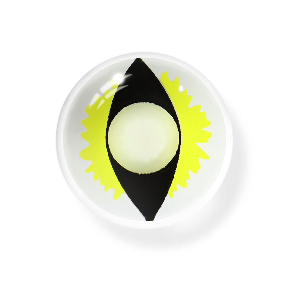 Cosplay Cat Eye Lash Yellow Coloured Contact Lenses