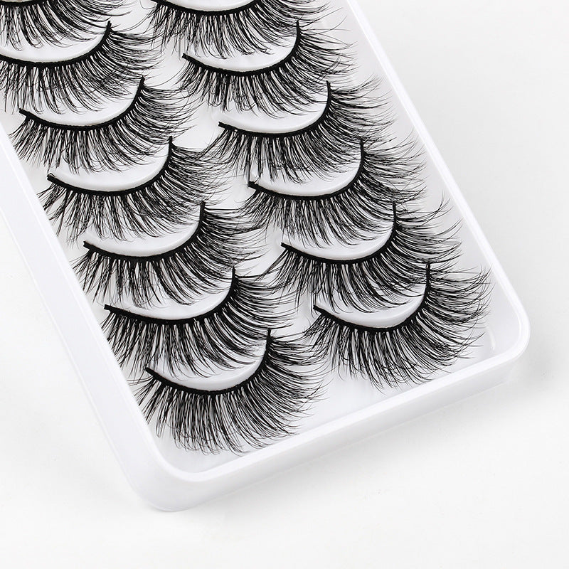 3D European and American Cat Eye 10 Piece Mink Hair Eyelashes