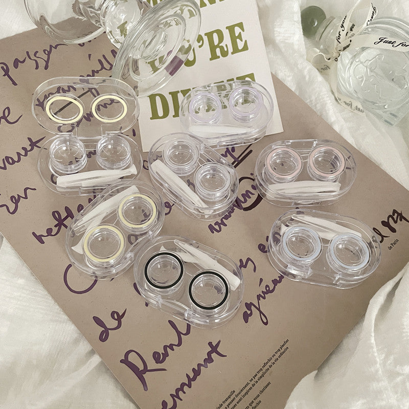 Clear Simple Colored Contact Lens Case