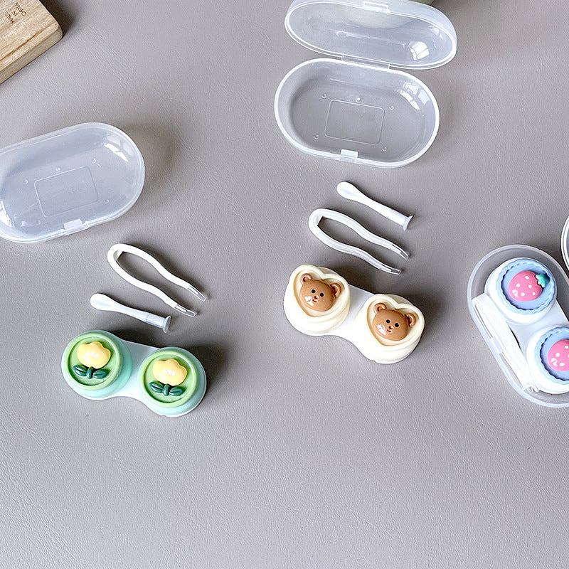 Small Fresh Bear Rabbit Colored Contact Lens Case