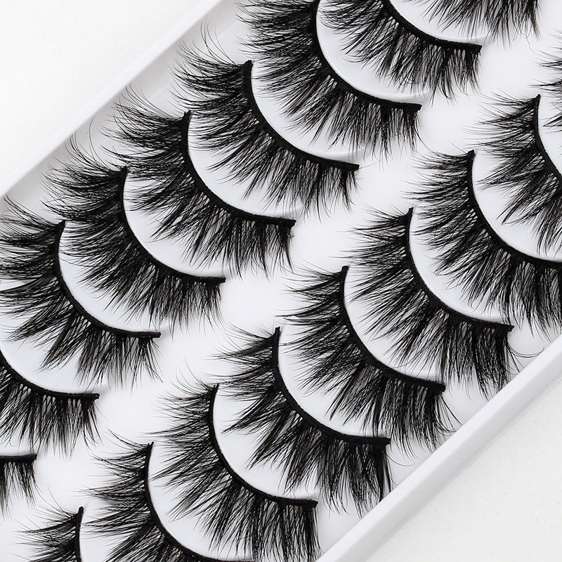 3D European and American Cat Eye 10 Piece Mink Hair Eyelashes