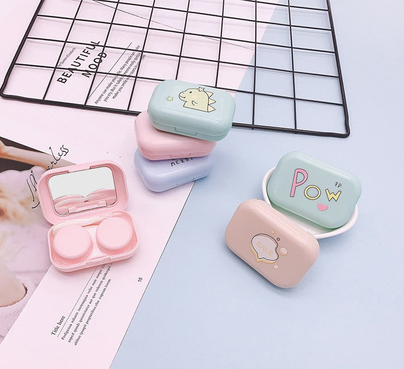 Simple Cartoon Colored Contact Lens Case