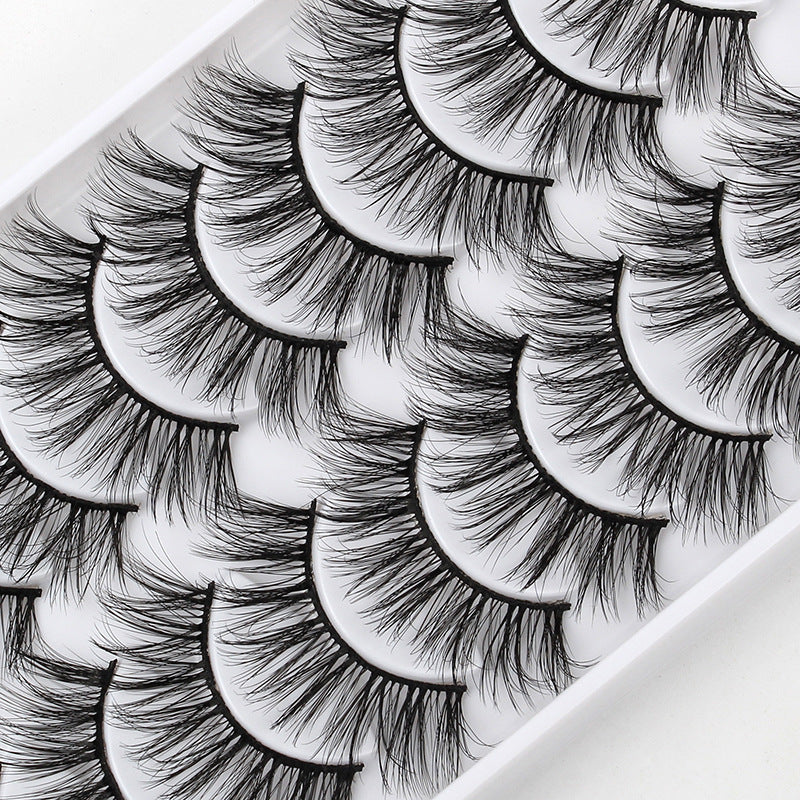 3D European and American Cat Eye 10 Piece Mink Hair Eyelashes