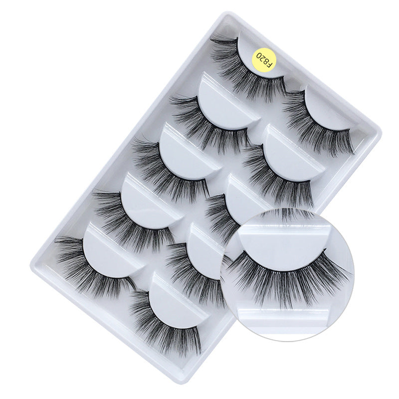 False Eyelashes Natural Thick 5 Pairs Mixed EyelashesPiece Mink Hair Eyelashes