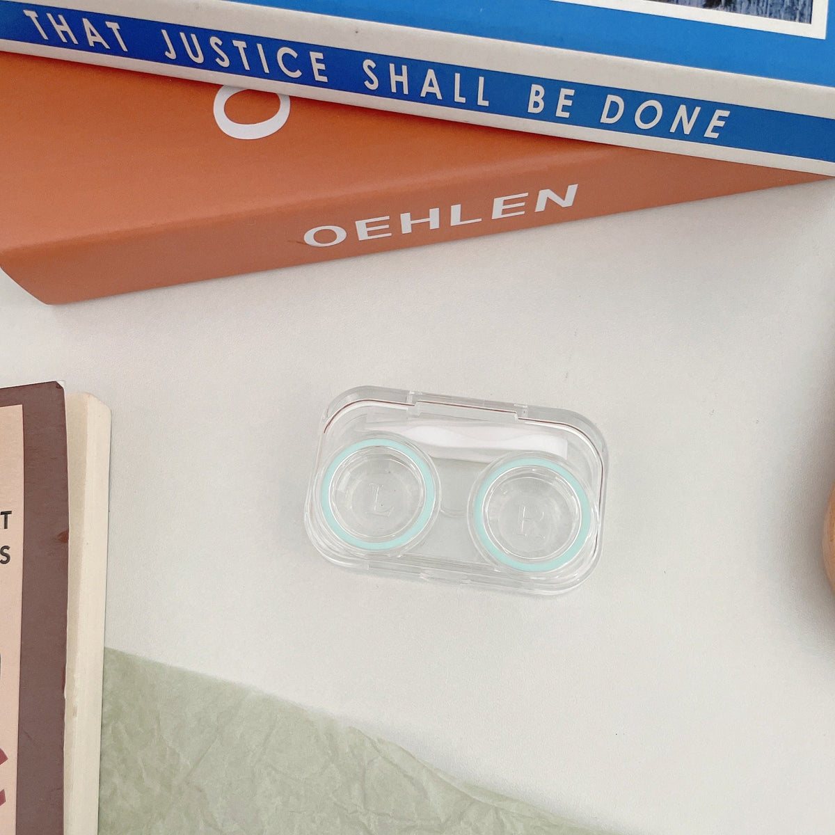 Transparent Ins Style Simple and Compact Colored Contact Lens Case