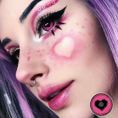 Halloween Starry Sky Anime Yandere Pink Coloured Contact Lenses